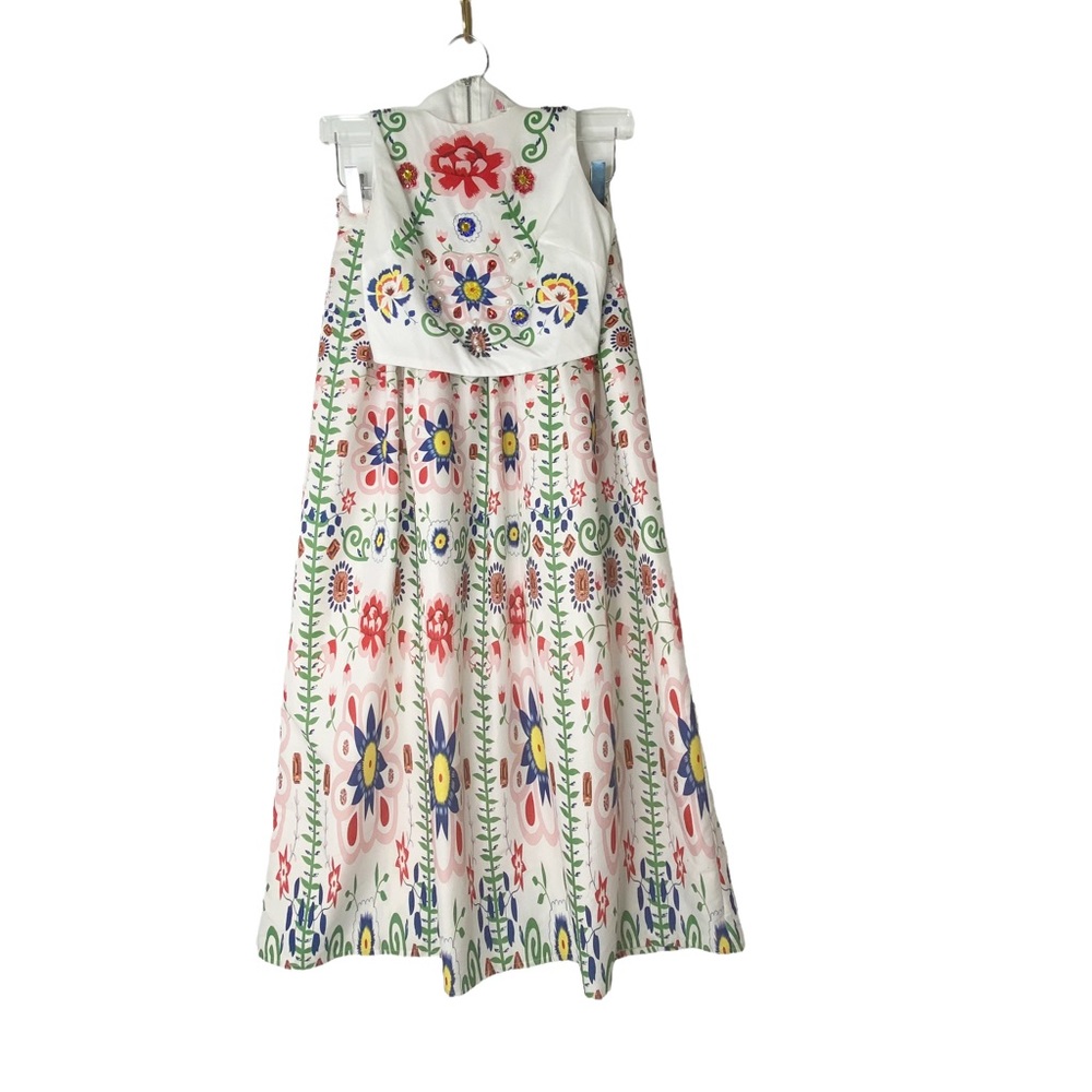 L'ATISTE Floral Midi Skirt - Multicolor